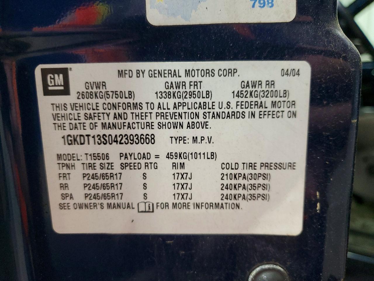 GMC ENVOY 2004 — 14