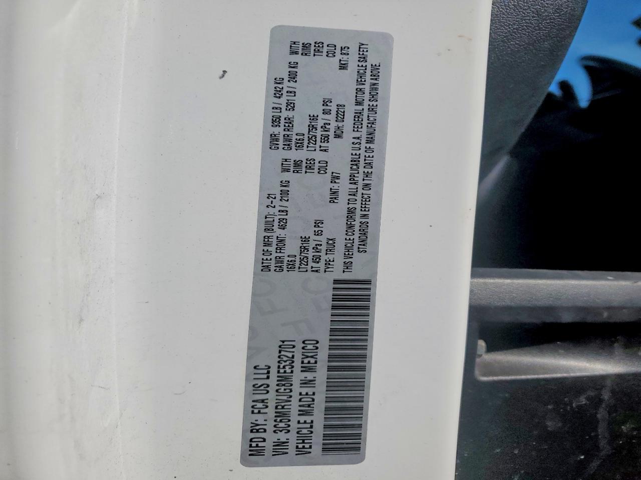 RAM PROMASTER 3500 2021 — 15