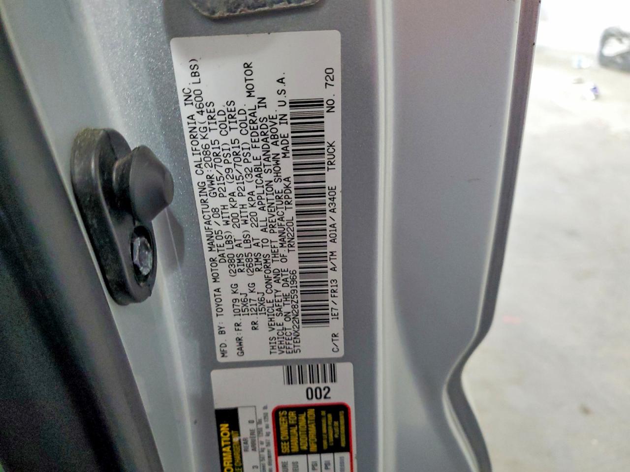 TOYOTA TACOMA 2008 — 13