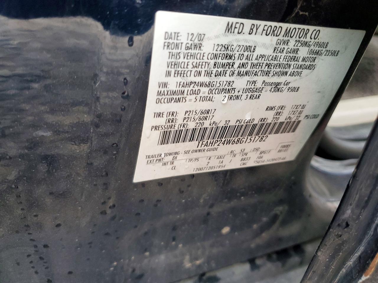 FORD TAURUS 2008 — 14