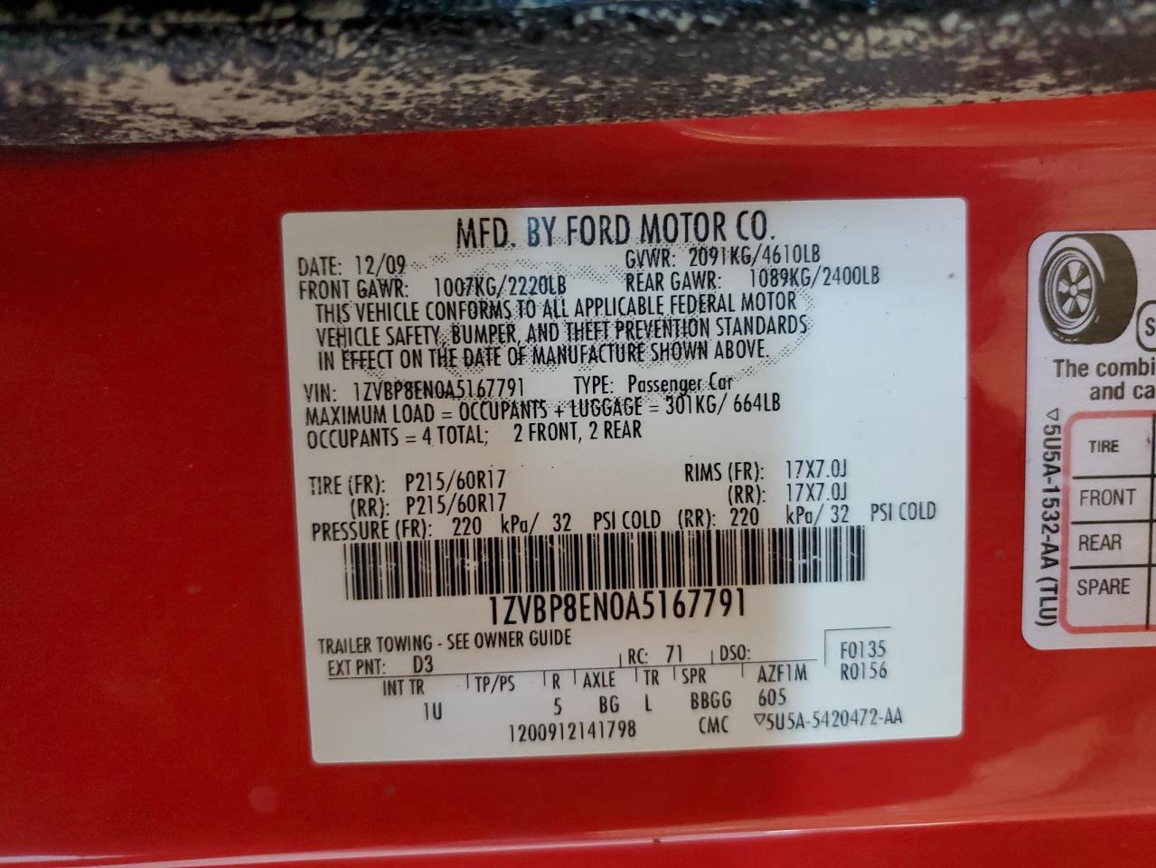 FORD MUSTANG 2010 — 13