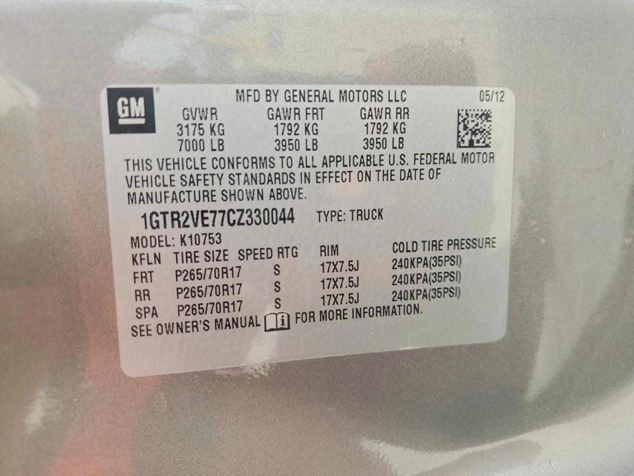 GMC SIERRA 2012 — 13