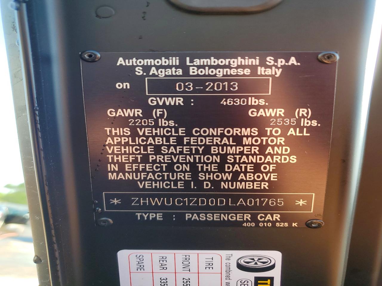 LAMBORGHINI AVENTADOR 2013 — 14