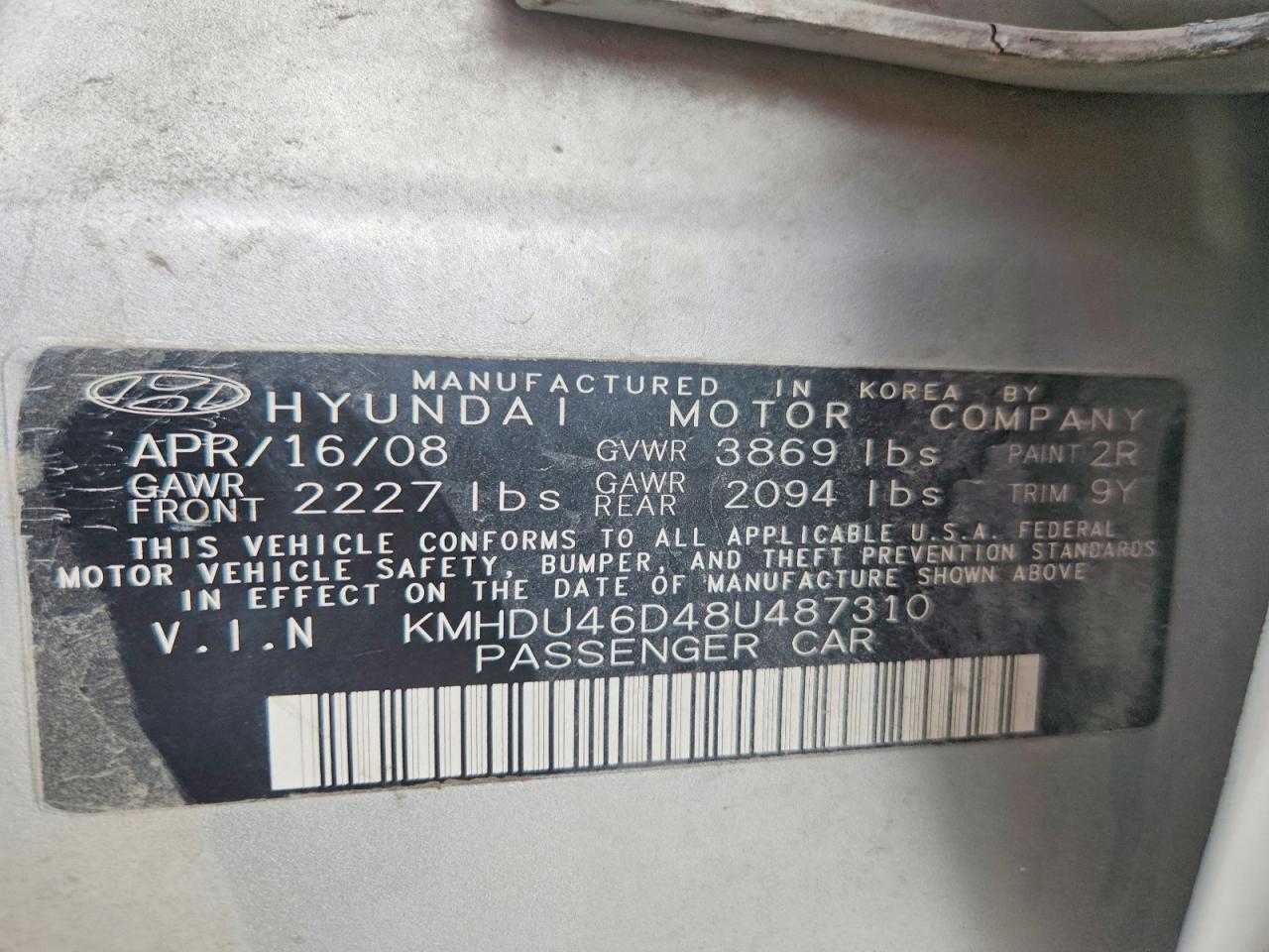 HYUNDAI ELANTRA 2008 — 14