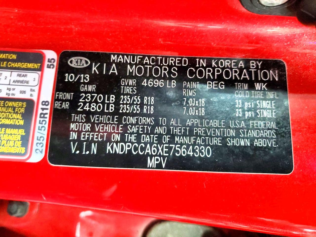 KIA SPORTAGE 2014 — 14
