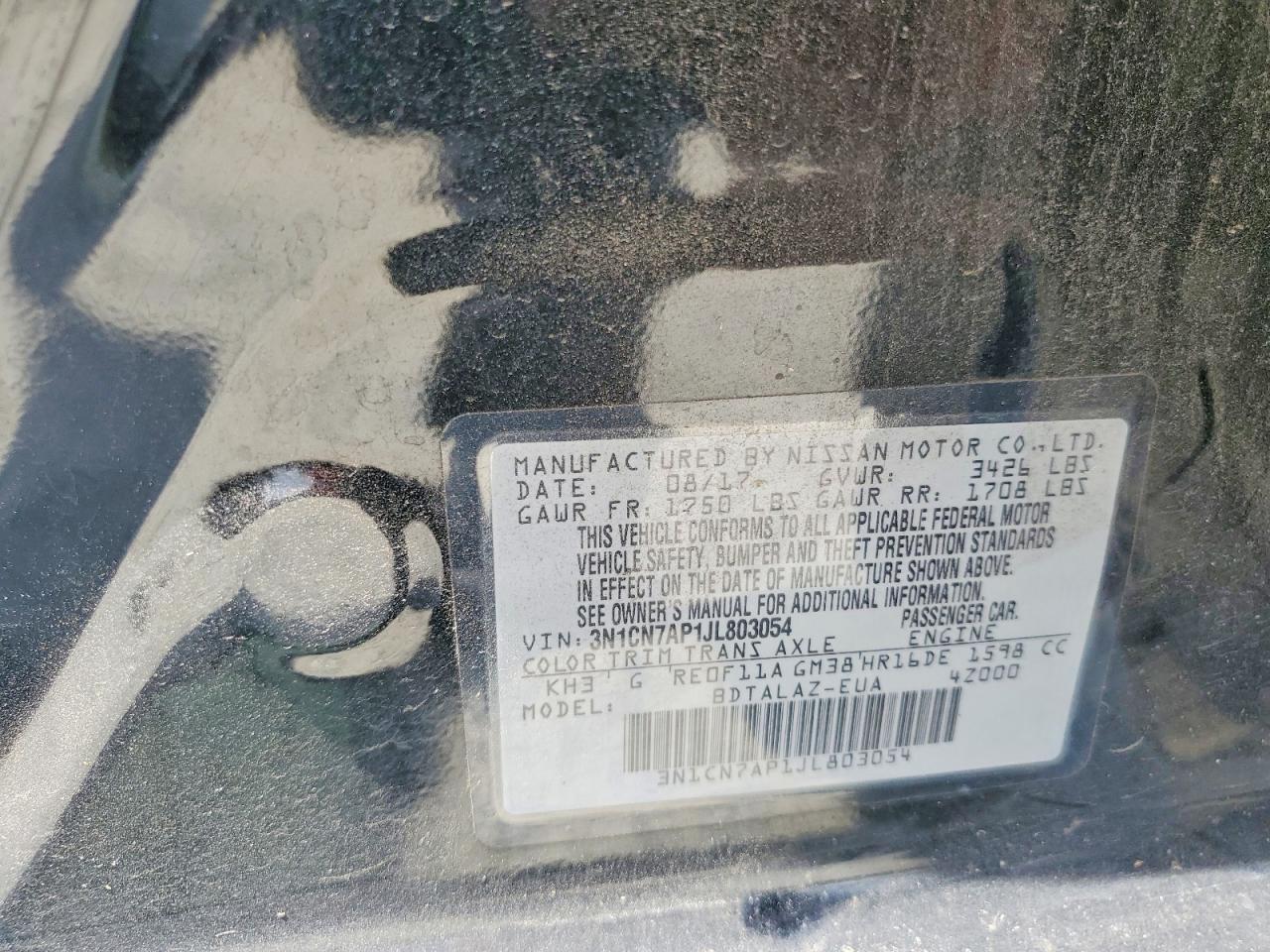 NISSAN VERSA 2018 — 13