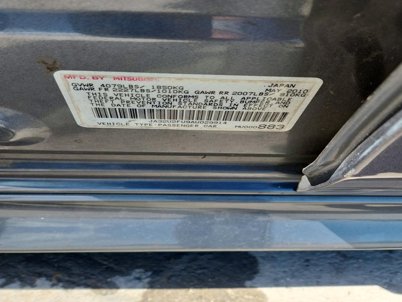 MITSUBISHI LANCER 2010 — 13