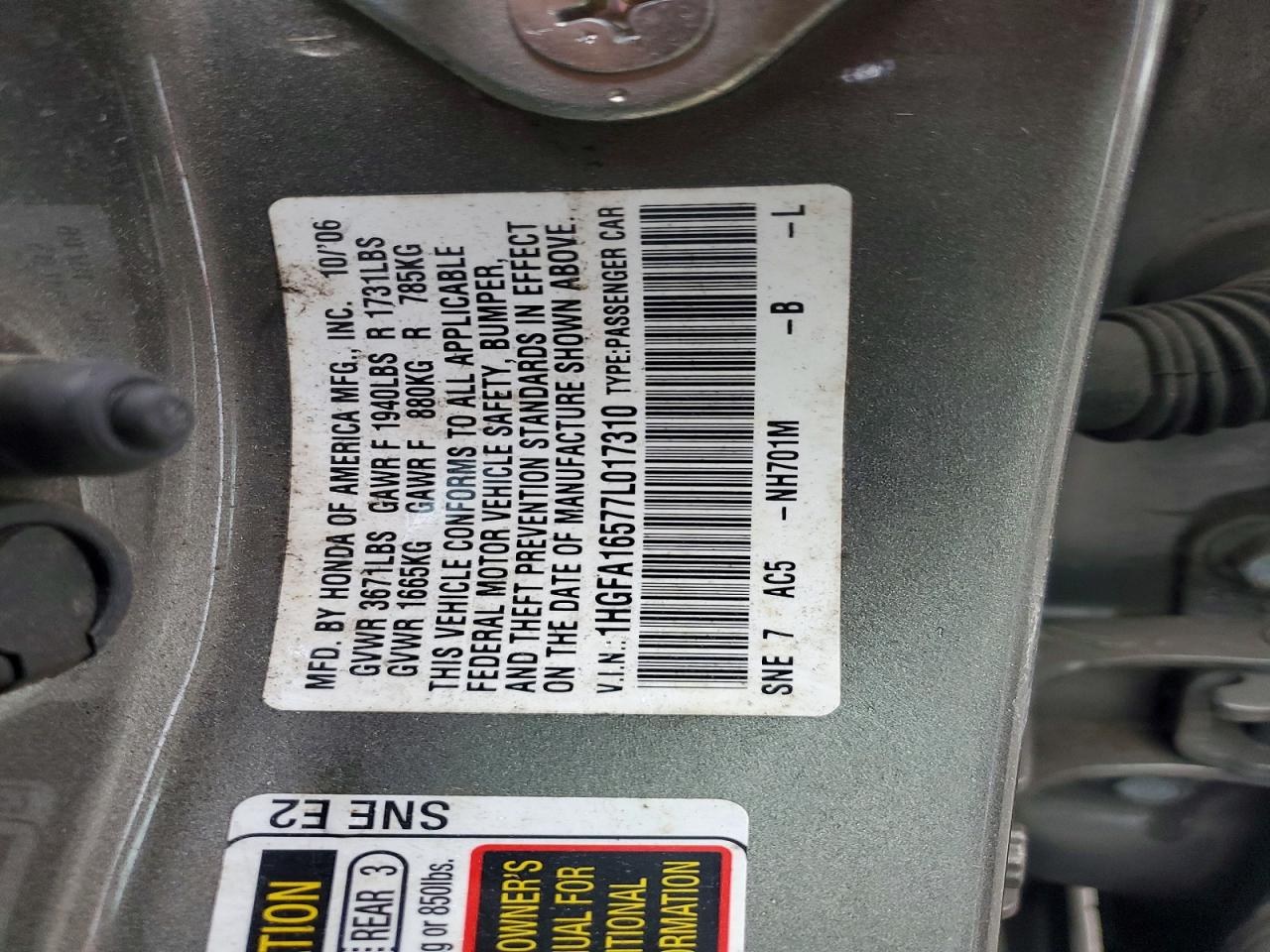 HONDA CIVIC 2007 — 13