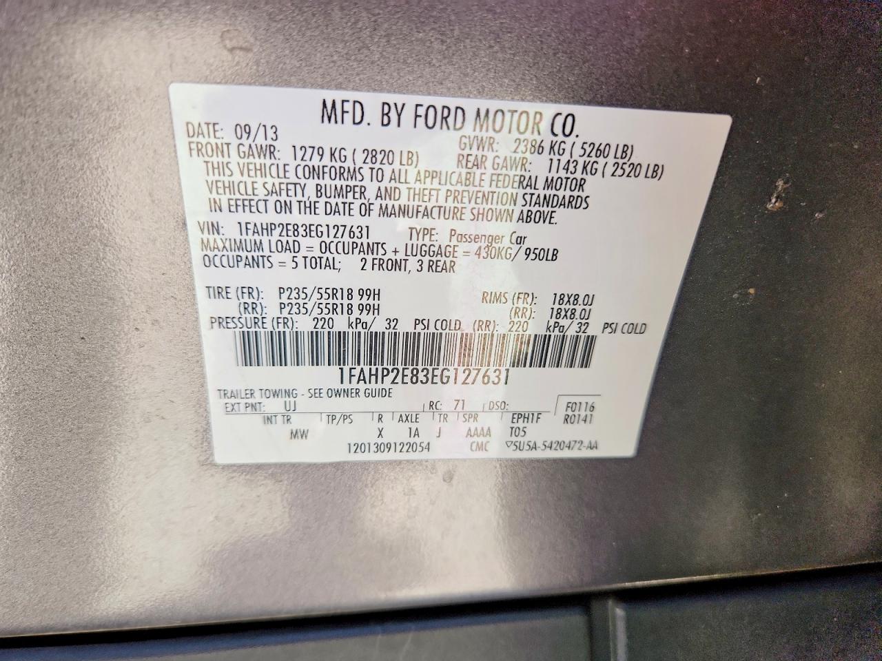 FORD TAURUS 2014 — 13