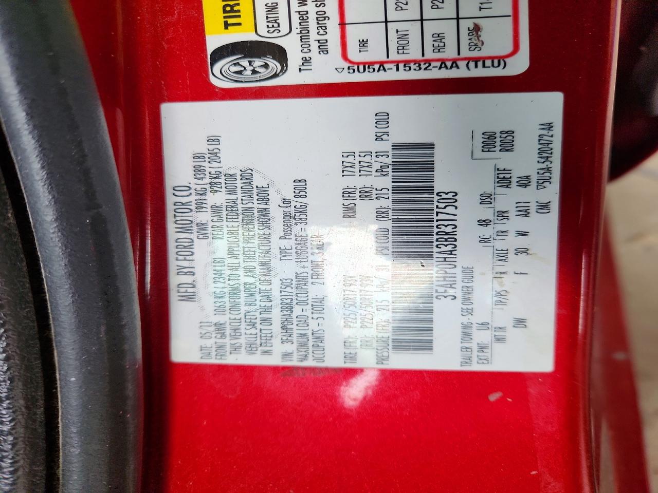 FORD FUSION 2011 — 13