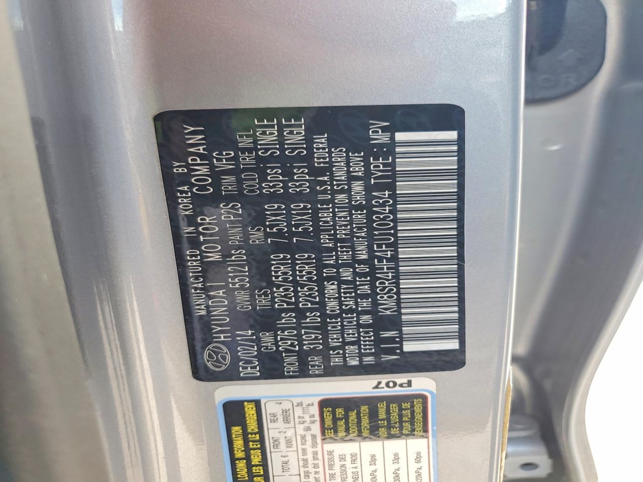HYUNDAI SANTA FE 2015 — 15