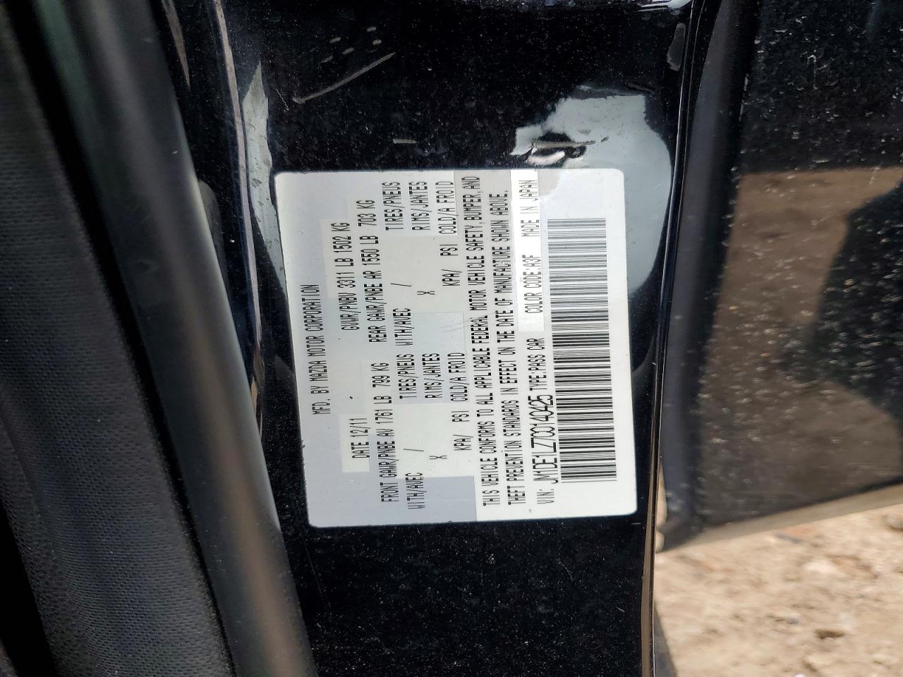 MAZDA MAZDA2 2012 — 14