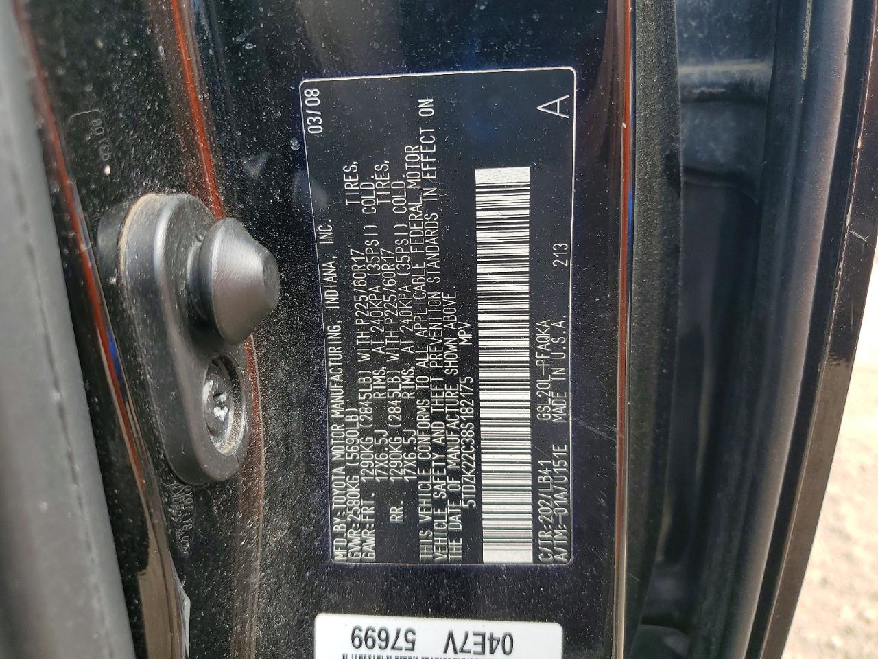 TOYOTA SIENNA 2008 — 14