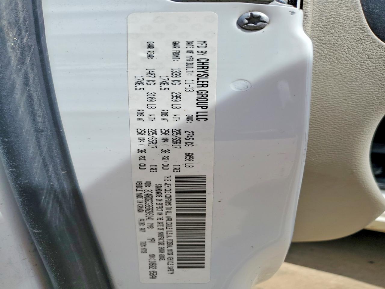 DODGE GRAND CARAVAN 2013 — 14