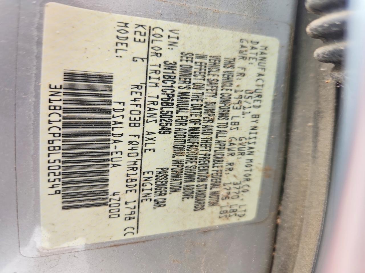 NISSAN VERSA 2011 — 13