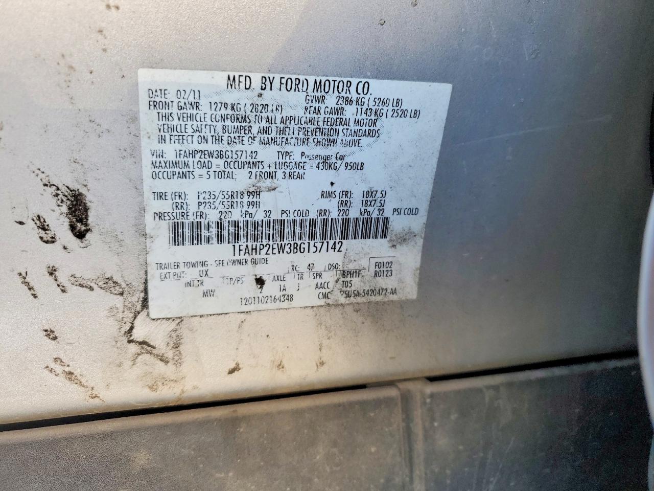FORD TAURUS 2011 — 13