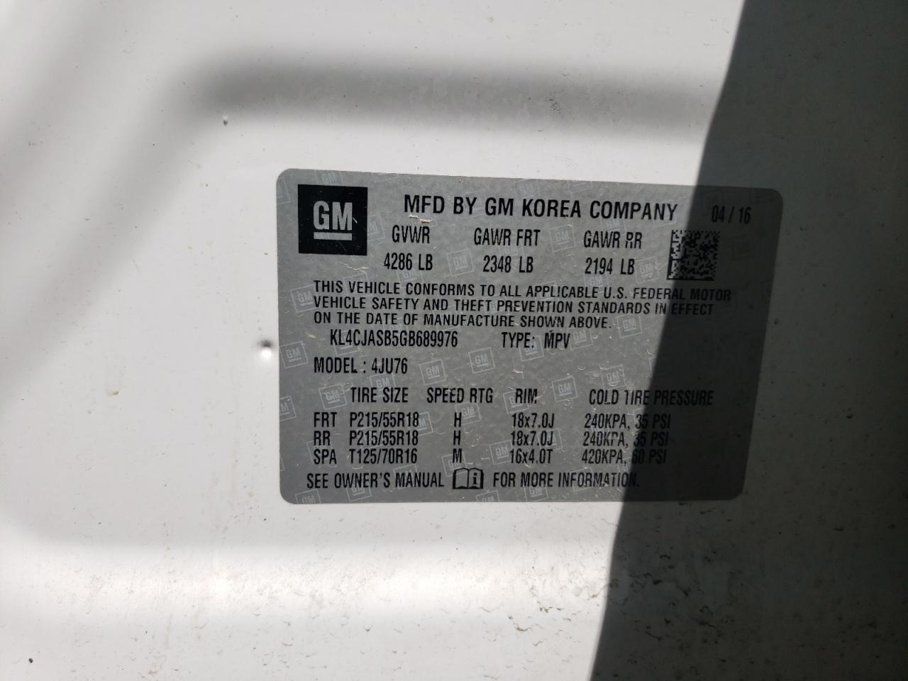 BUICK ENCORE 2016 — 15