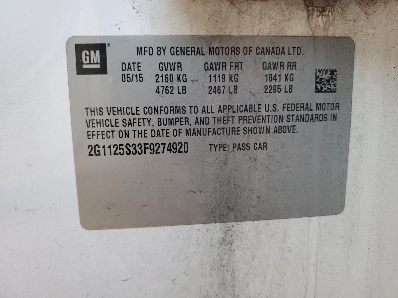 CHEVROLET IMPALA 2015 — 14