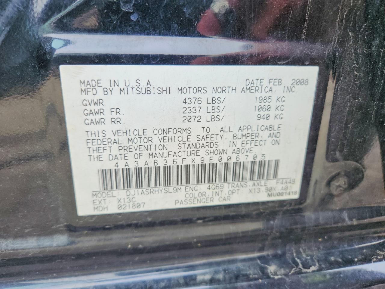 MITSUBISHI GALANT 2009 — 13