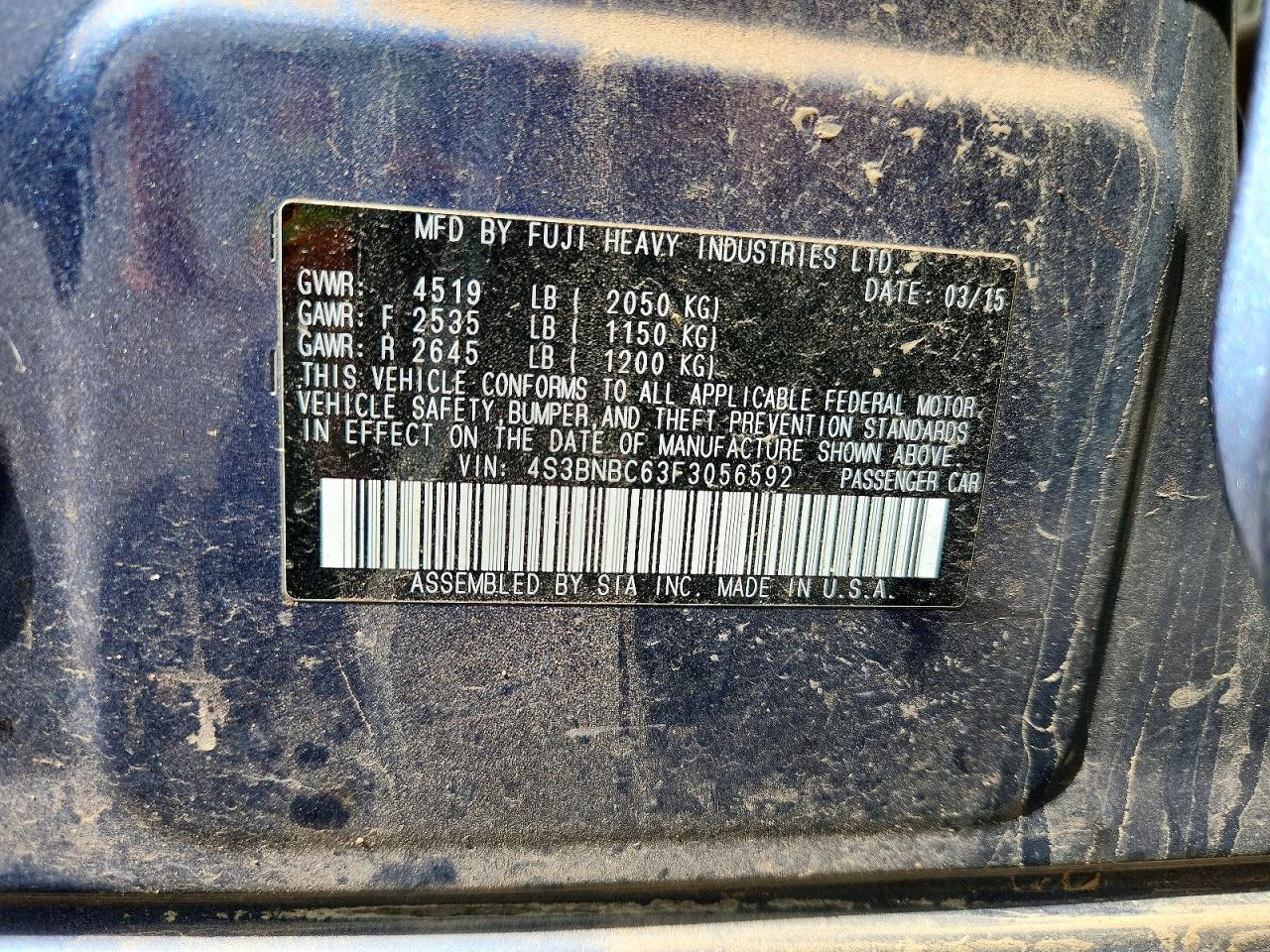 SUBARU LEGACY 2015 — 14