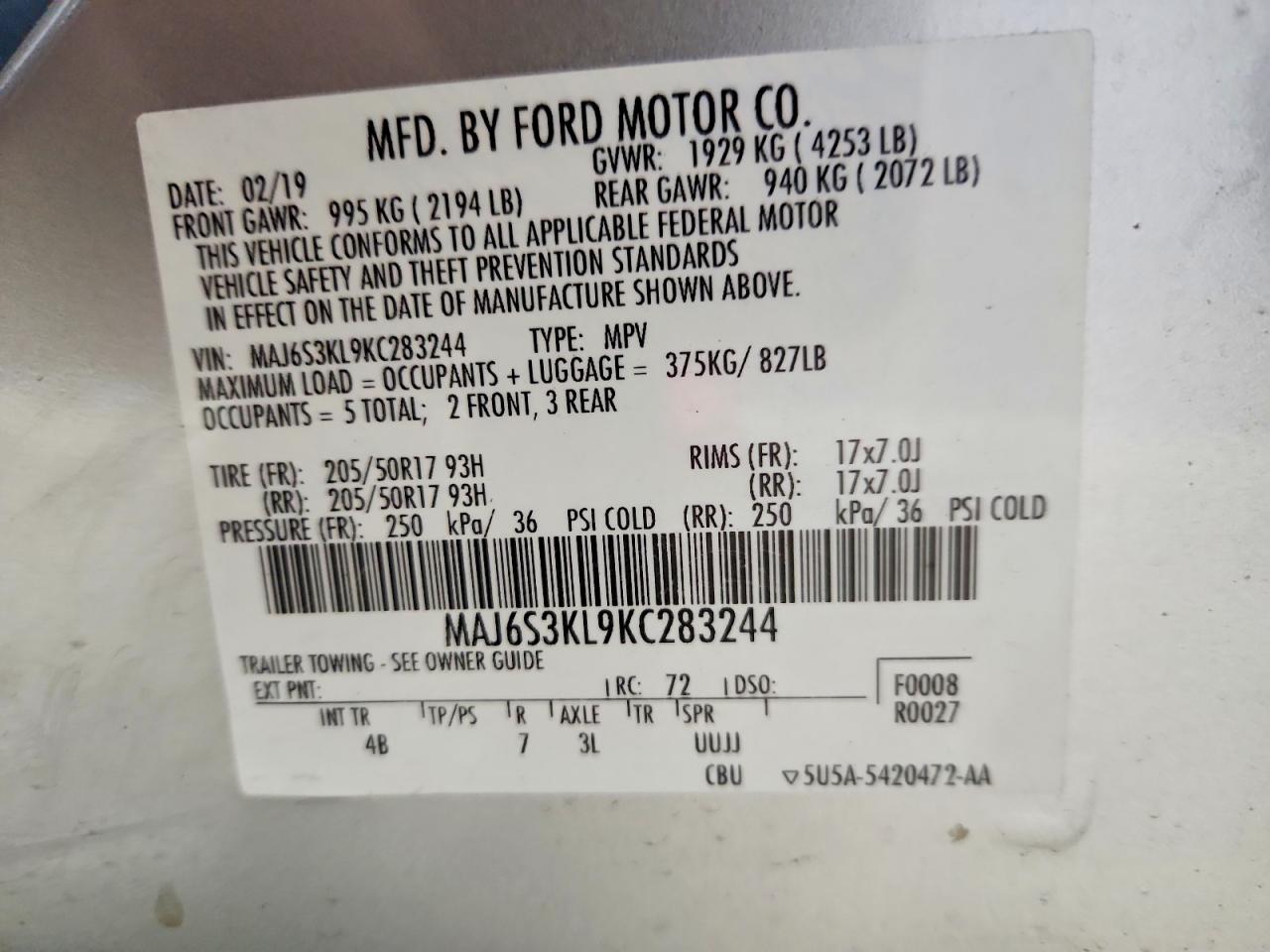 FORD ECOSPORT 2019 — 15