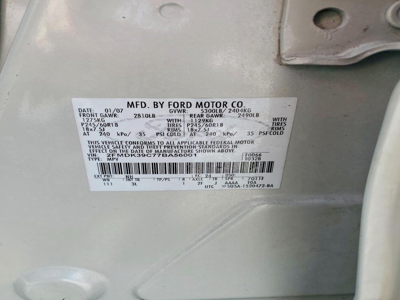 FORD EDGE 2007 — 14