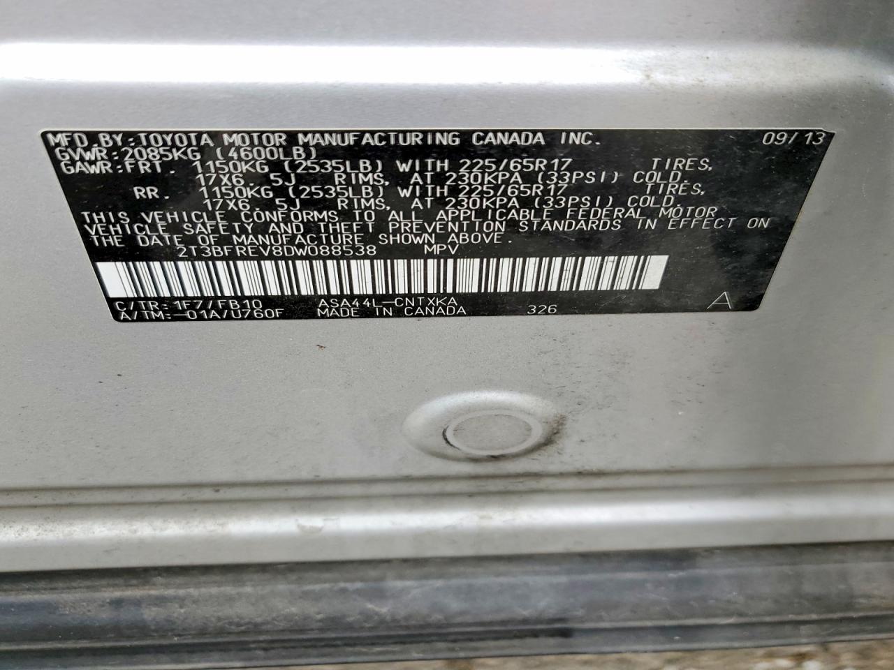 TOYOTA RAV4 2013 — 14