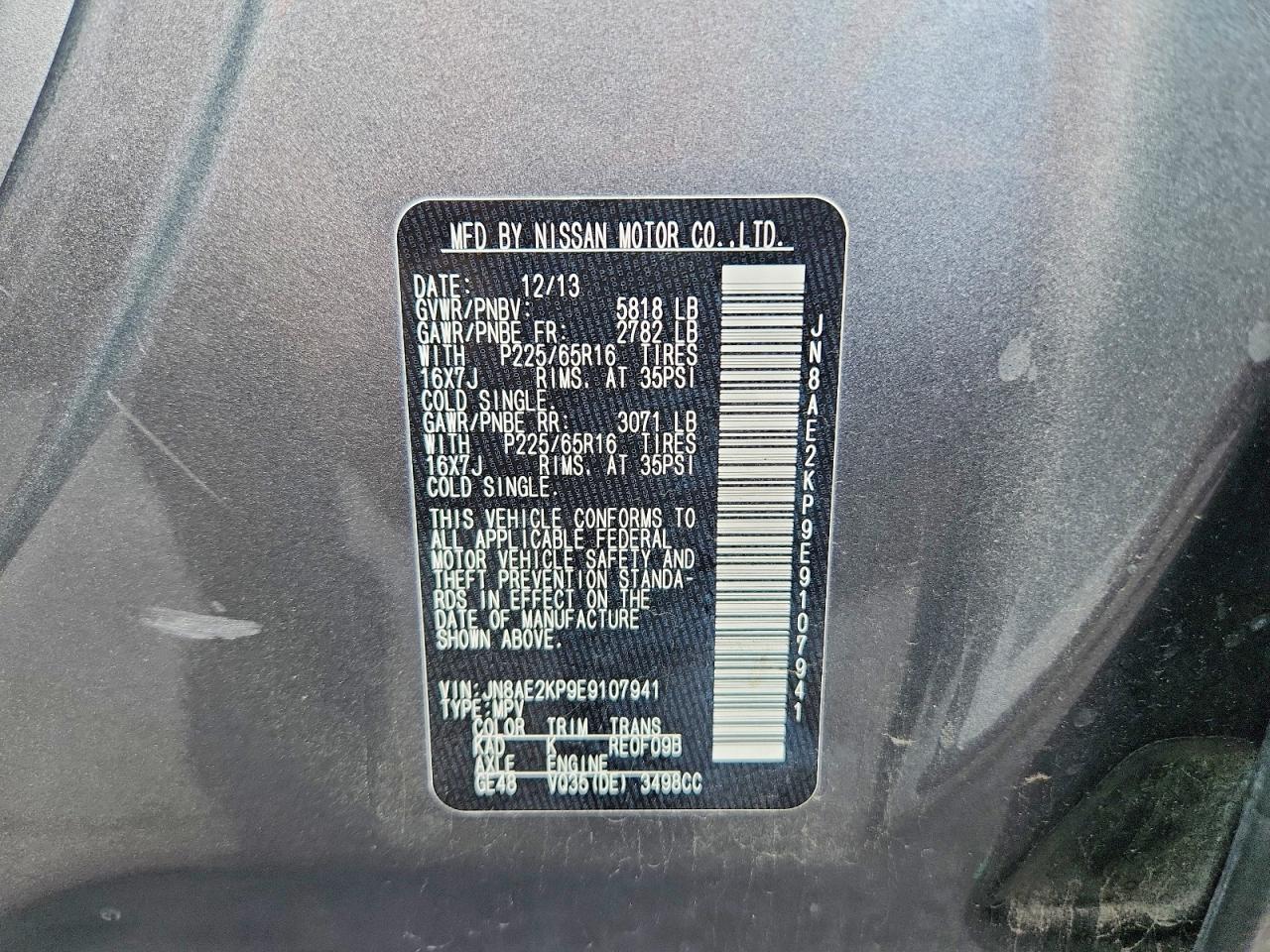 NISSAN QUEST 2014 — 14