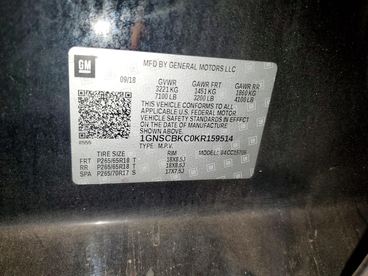 CHEVROLET TAHOE 2019 — 13