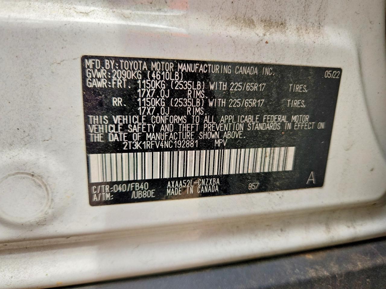 TOYOTA RAV4 2022 — 15