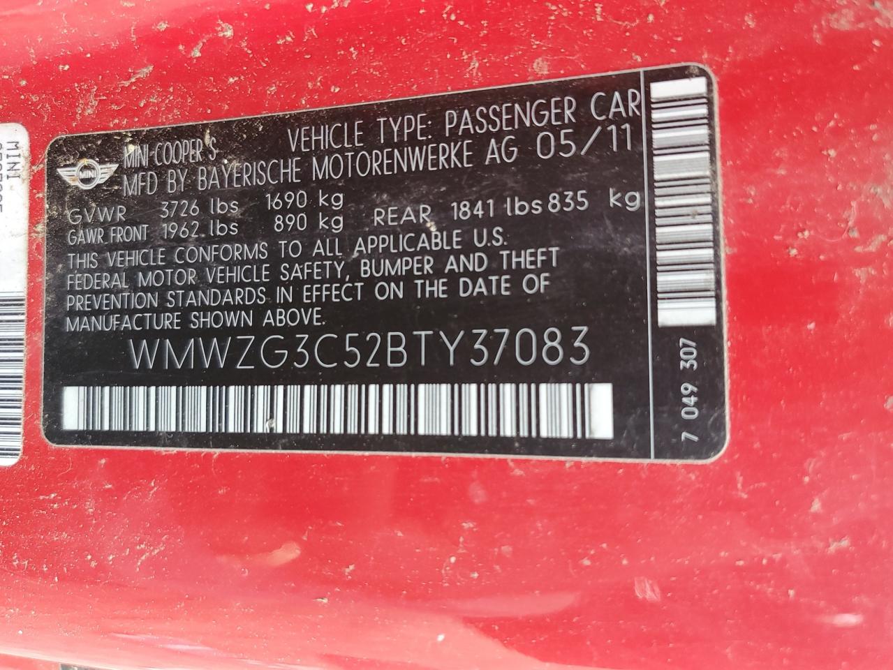 MINI COOPER 2011 — 14