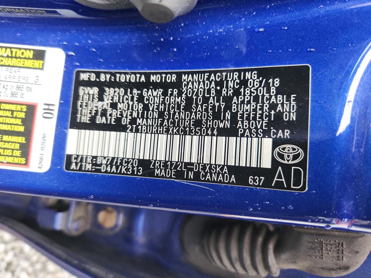 TOYOTA COROLLA 2019 — 13