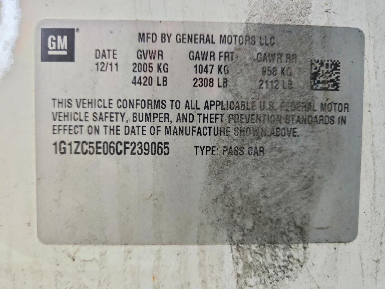 CHEVROLET MALIBU 2012 — 13