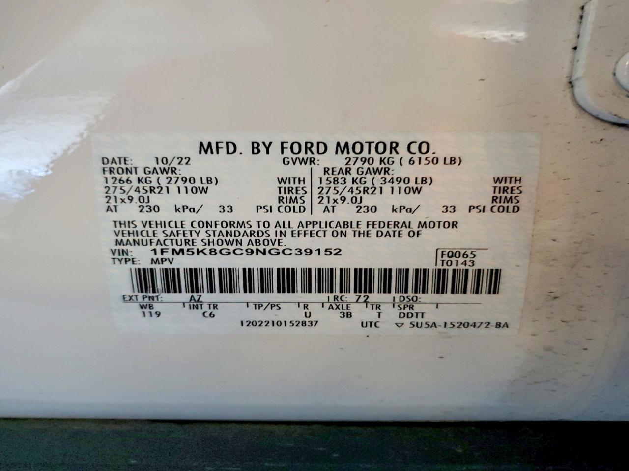FORD EXPLORER 2022 — 15