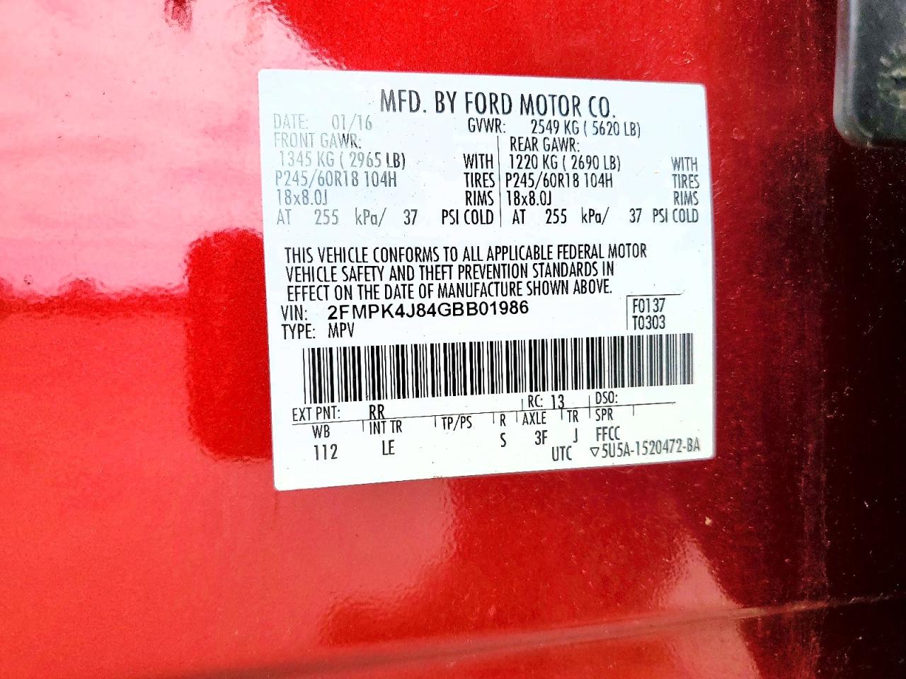 FORD EDGE 2016 — 14