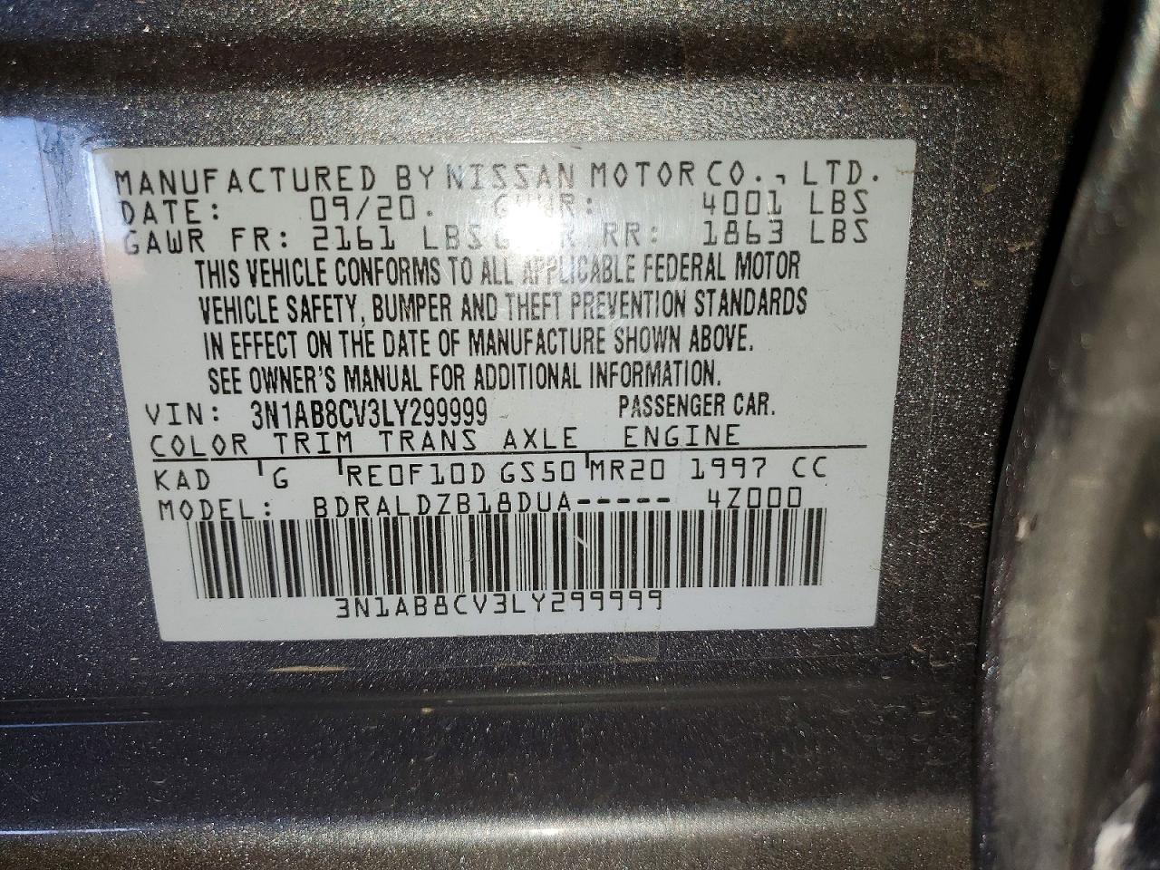NISSAN SENTRA 2020 — 13