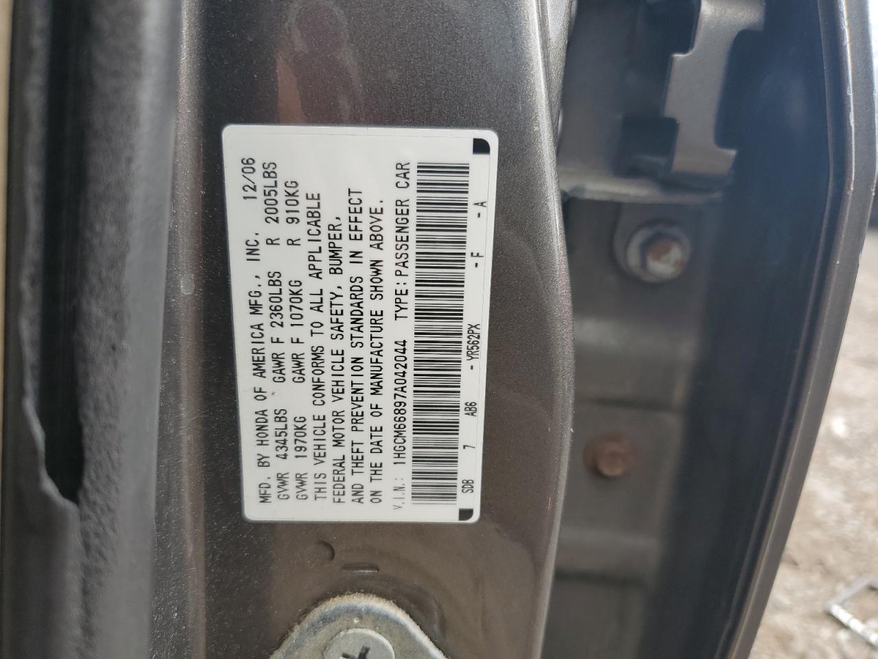 HONDA ACCORD 2007 — 13