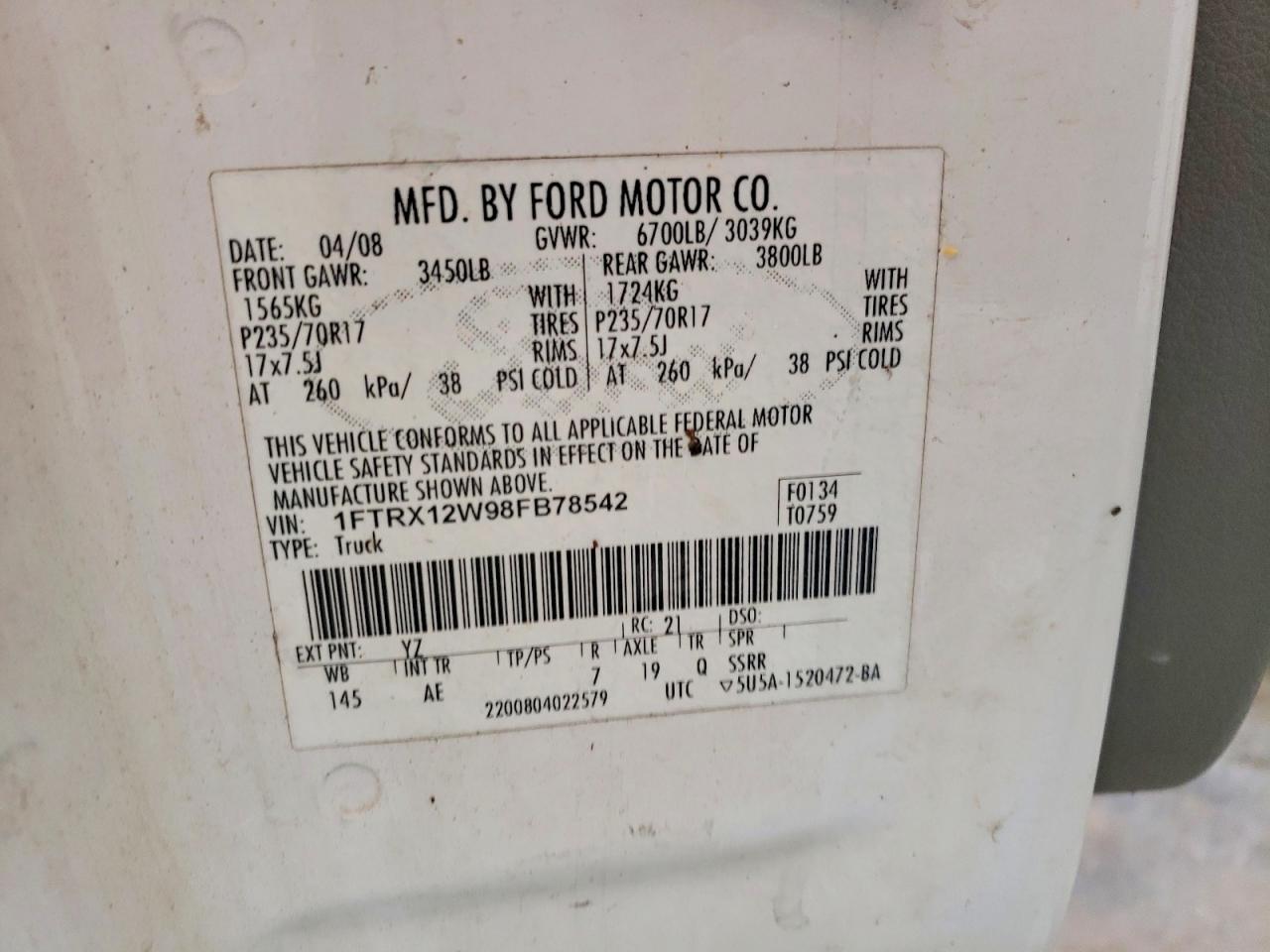 FORD F150 2008 — 14