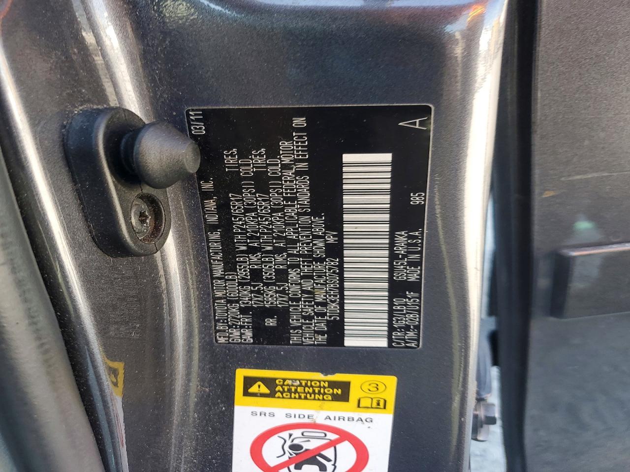 TOYOTA HIGHLANDER 2011 — 14
