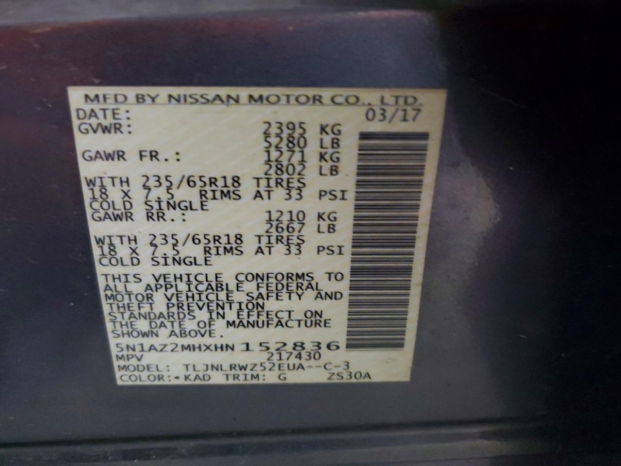 NISSAN MURANO 2017 — 14