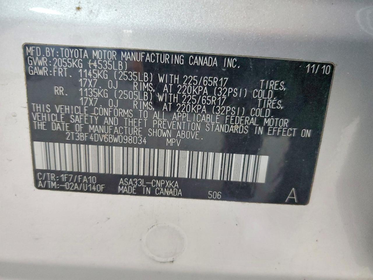 TOYOTA RAV4 2011 — 14