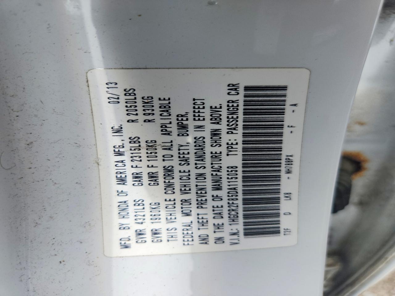 HONDA ACCORD 2013 — 13