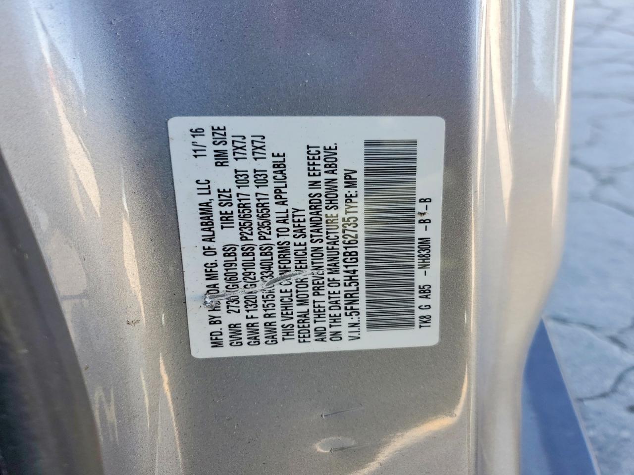 HONDA ODYSSEY 2016 — 13