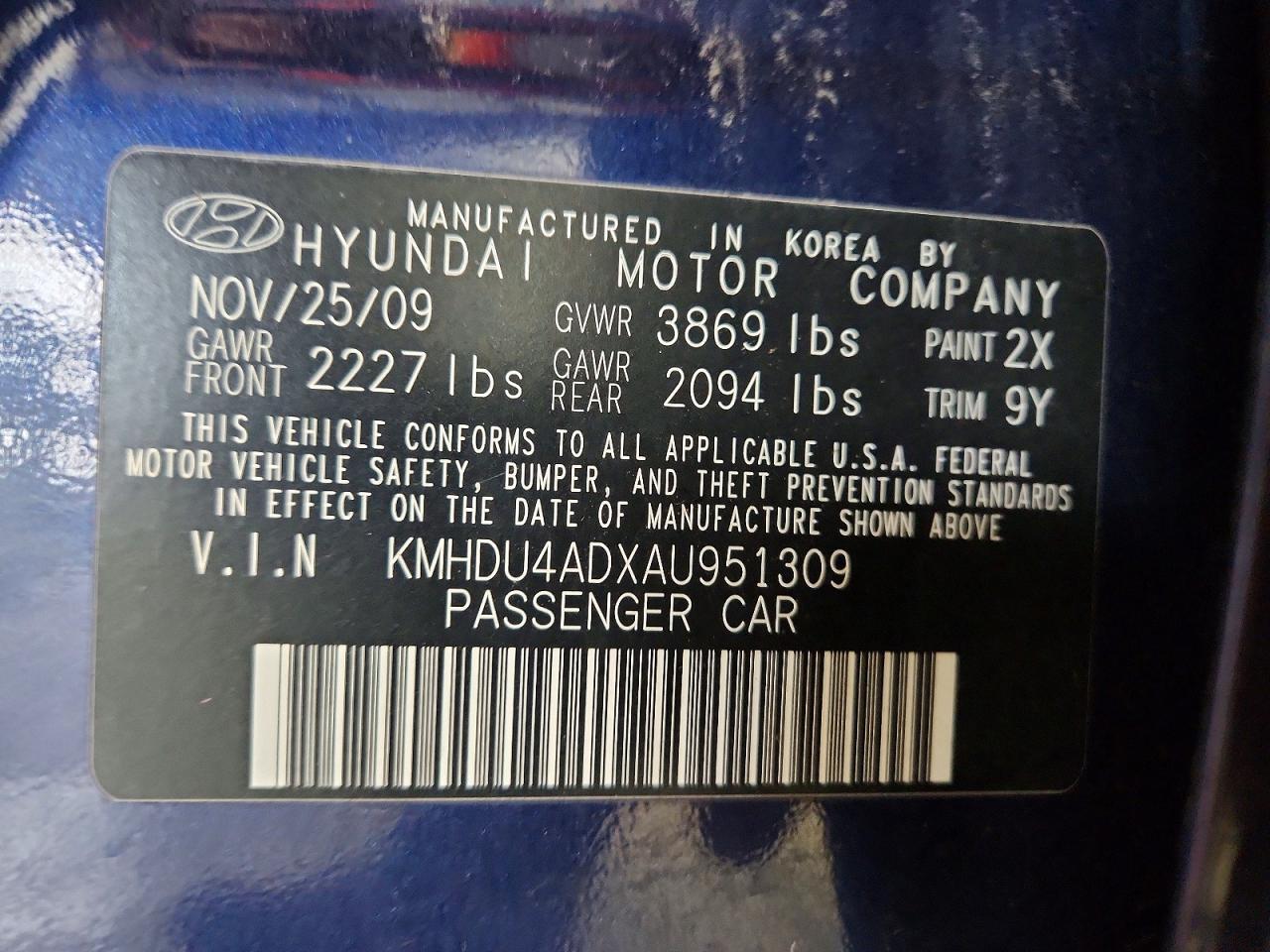 HYUNDAI ELANTRA 2010 — 14
