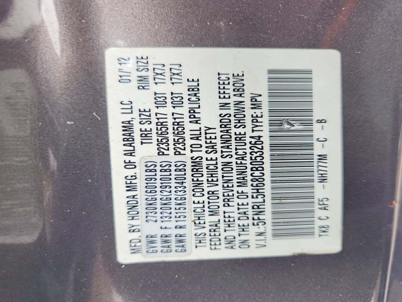HONDA ODYSSEY 2012 — 14