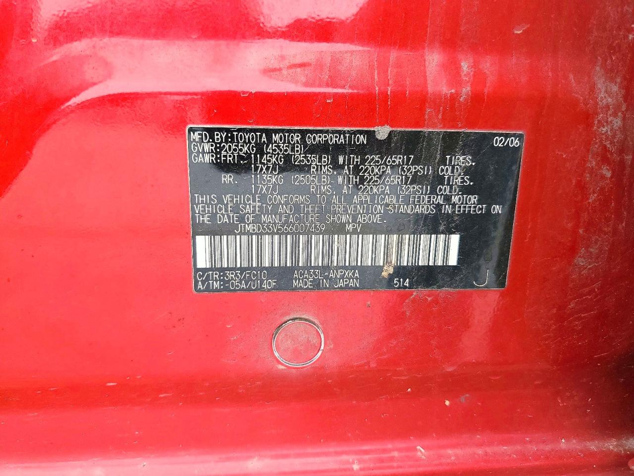 TOYOTA RAV4 2006 — 14