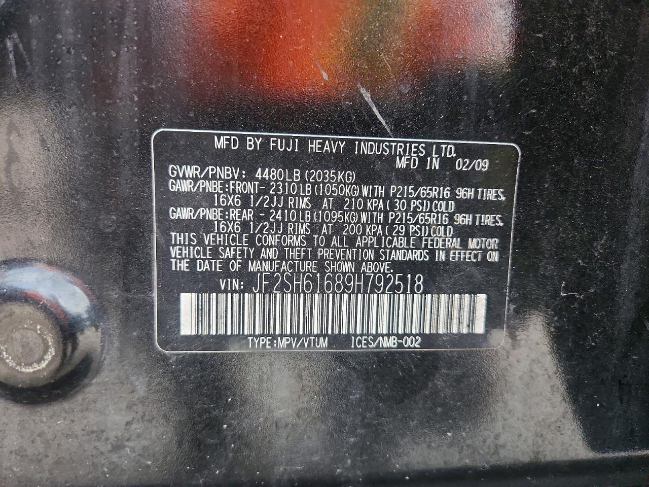 SUBARU FORESTER 2009 — 14