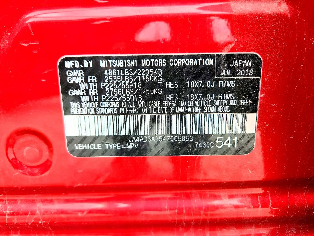 MITSUBISHI OUTLANDER 2019 — 14
