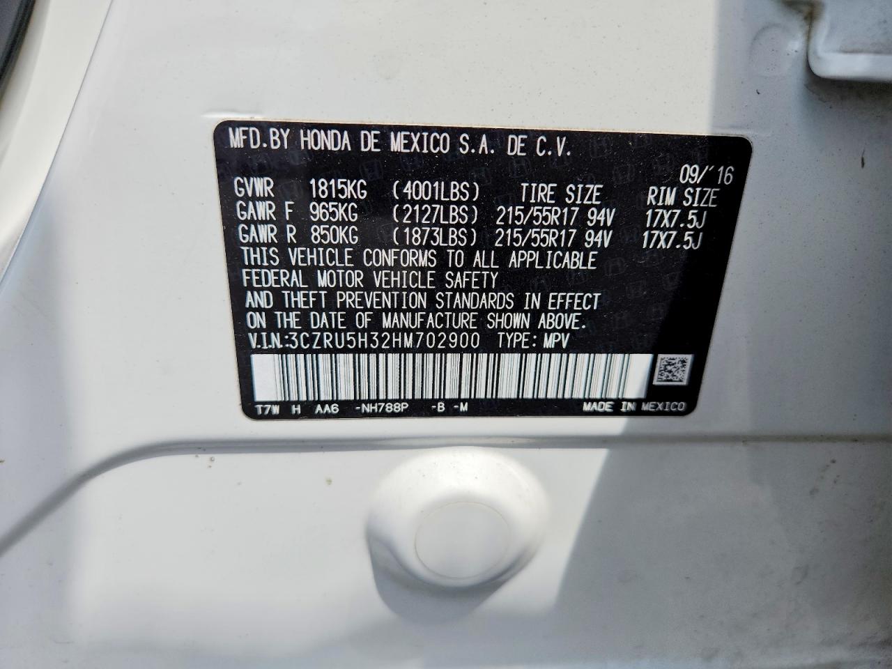 HONDA HR-V 2017 — 13