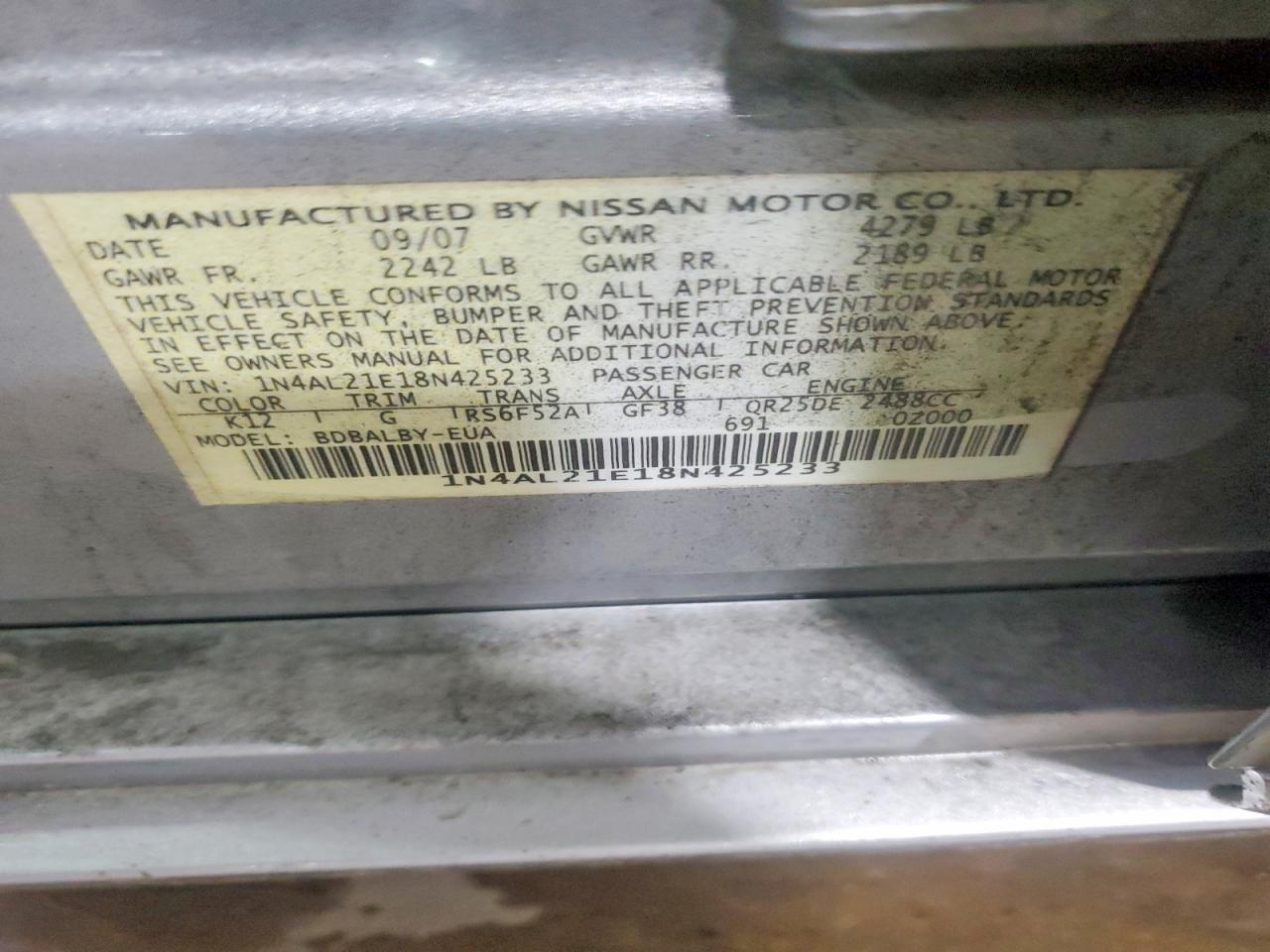 NISSAN ALTIMA 2008 — 13